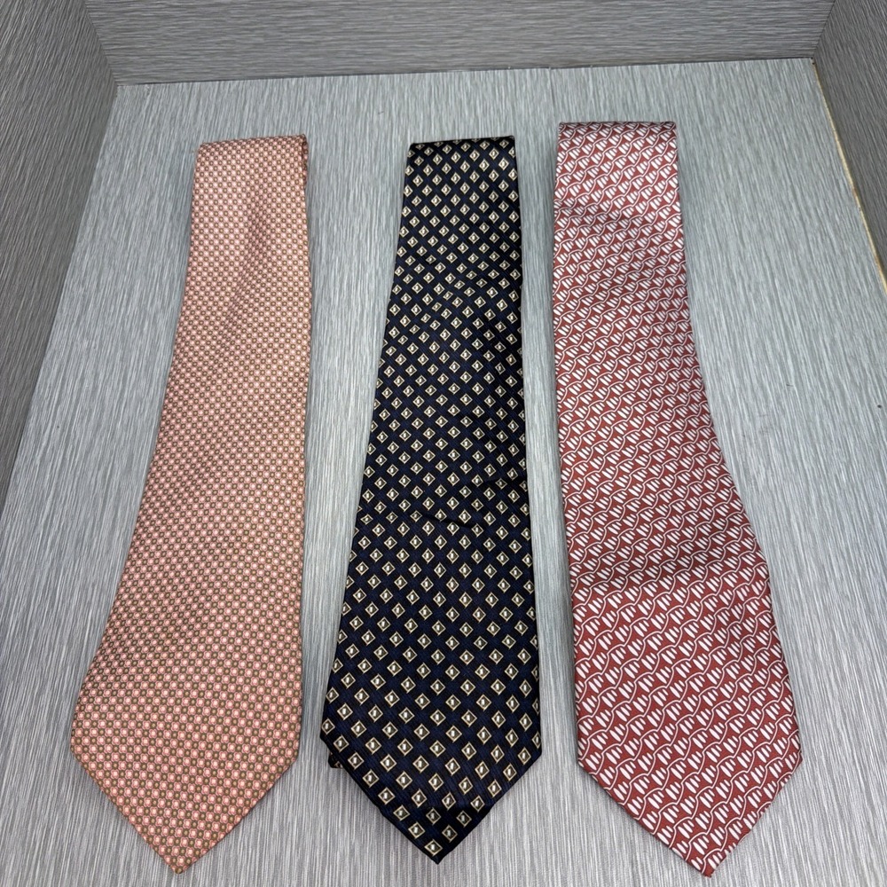 Lot 3 Mens Silk Ties Designer Umberto Bossi Jos A Bank Teo Grimaldi es